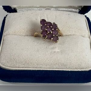 Beautiful LGL 14k Yellow Gold Amethyst Ring Sz 6 Signed 2.6g